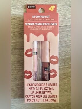 b.pure Lip Contour Kit - Terracotta Rose Glossy Liquid Lipstick & Liner